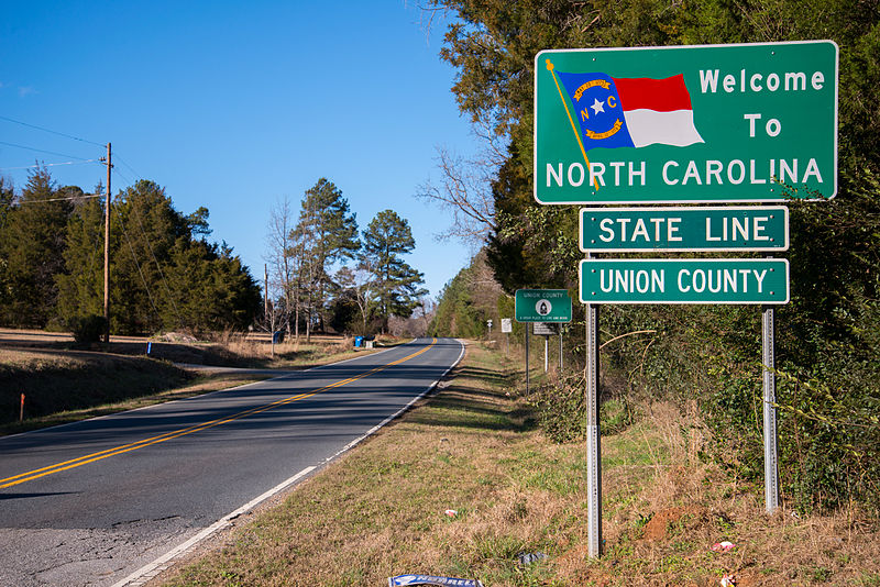 Weclome to North Carolina highway sign